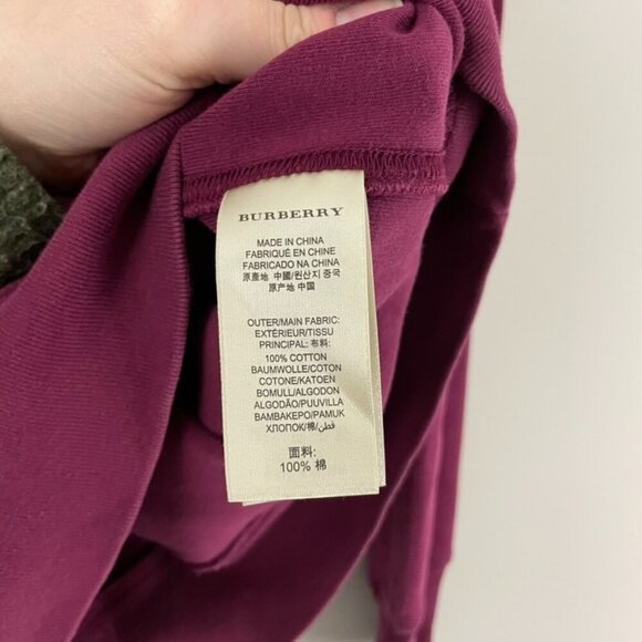 Burberry Brit Maroon Red Cotton 1/4 Zip Pullover Sweater Men's Size Small - Picture 4 of 6